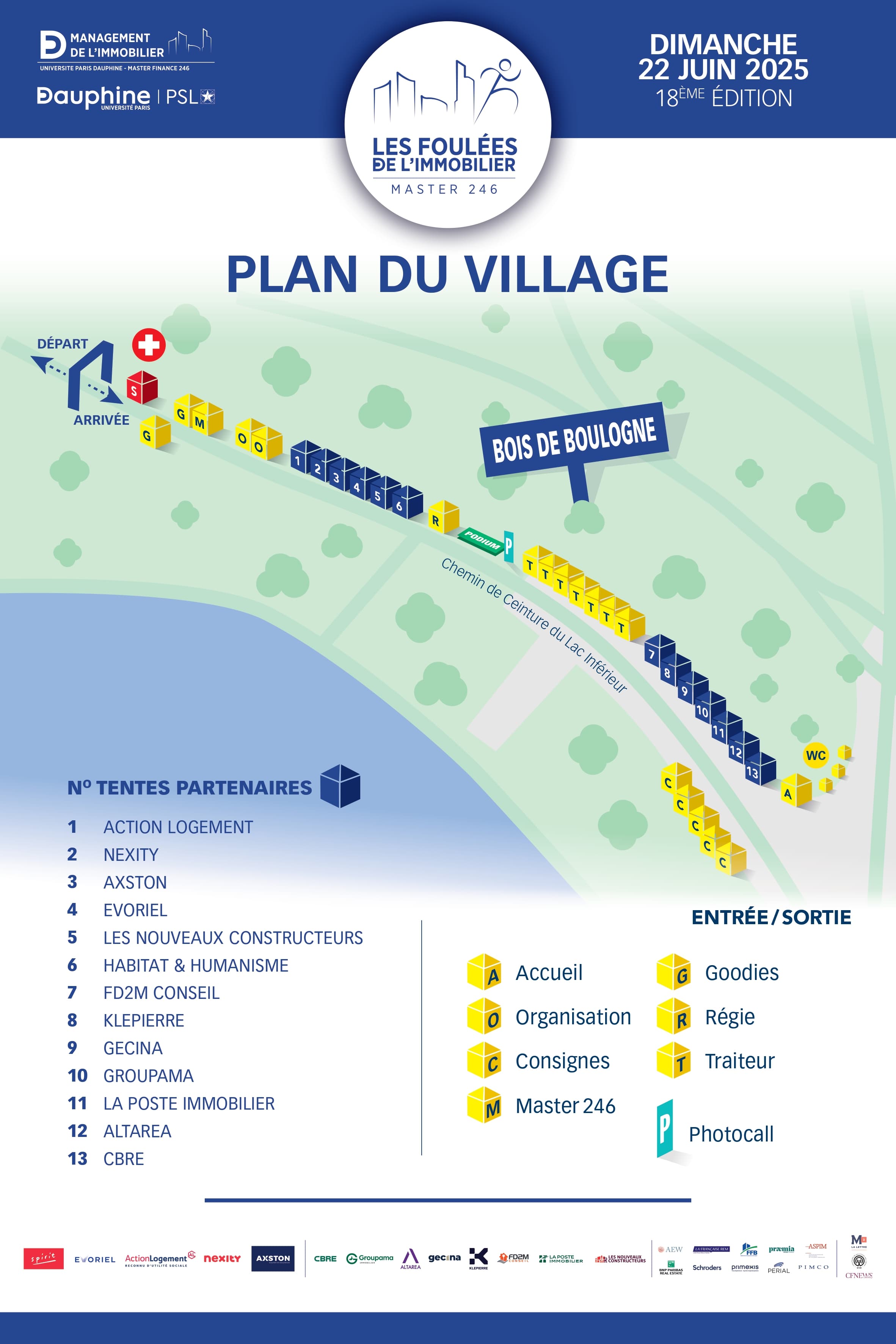 Plan du village d'accueil - Les Foulées de l'Immobilier